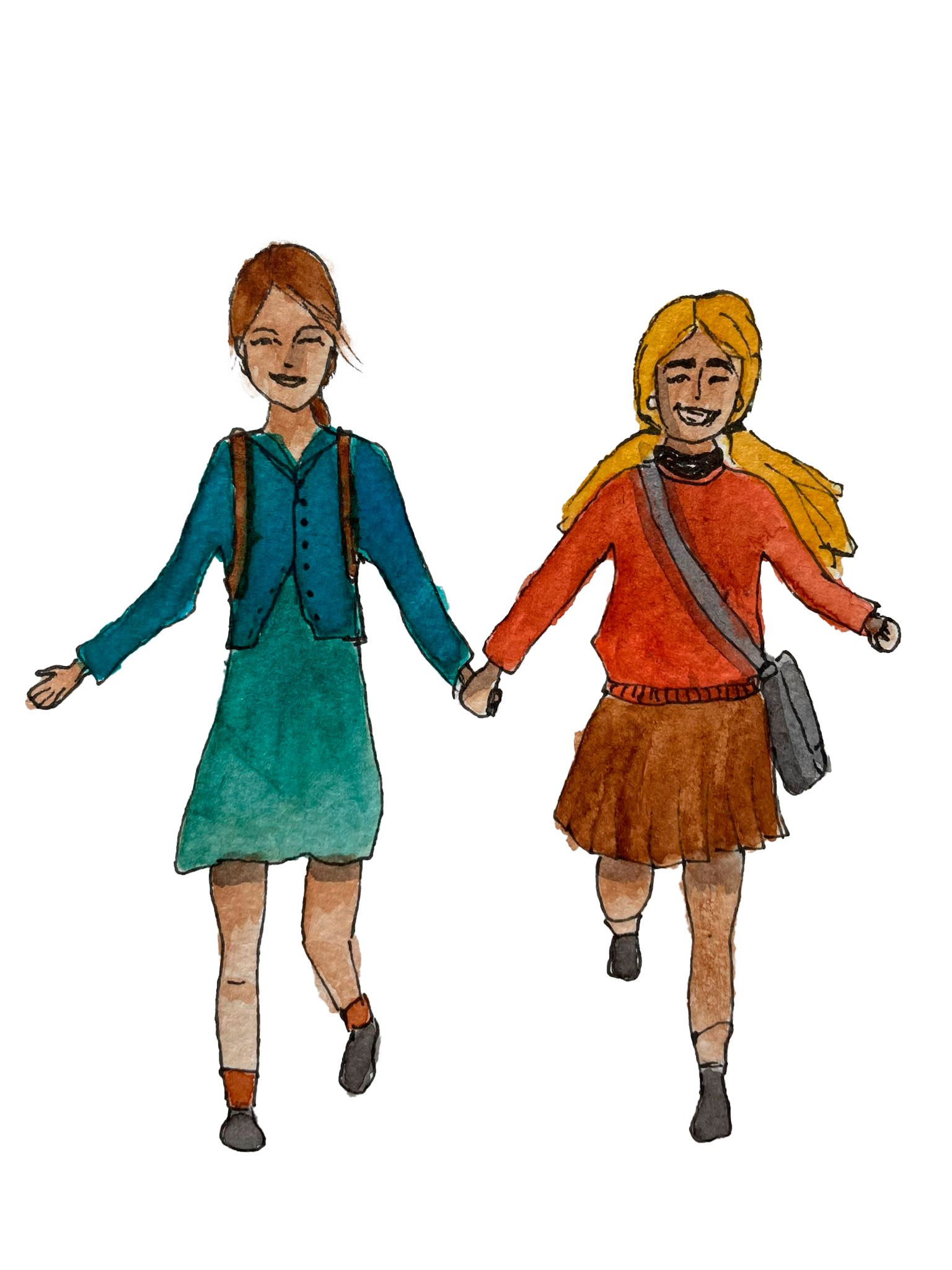 niñas por delante sin fondo